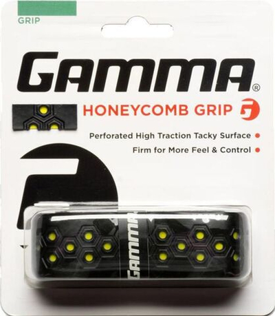 Намотки теннисные базовые Gamma Honeycomb Grip 1P - black/yellow