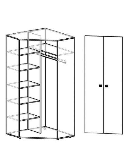 Шкаф угловой ДЖЕРСИ левый