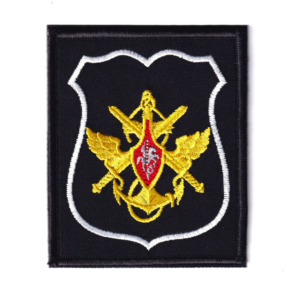 Нашивка ( Шеврон ) На Рукав ЦОВУ ( Центральные Органы Военного Управления ) России Приказ №300 Черная Вышитая (Белый Кант) | ATRIBUTICASTORE.RU