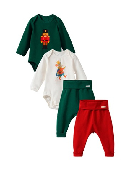 Набор из 4 предметов Jingle toys, Зеленый/Молочный