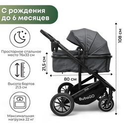 Коляска трансформер BubaGO Dias 3в1