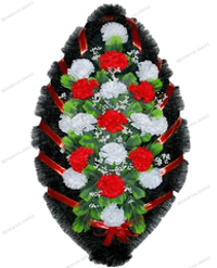 Траурный венок «красные и белые гвоздики» №08