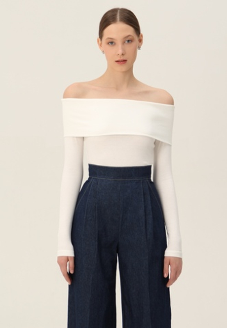 Лонгслив женский с открытыми плечами