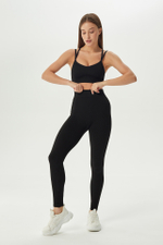 Легинсы бесшовные в рубчик с высокой талией