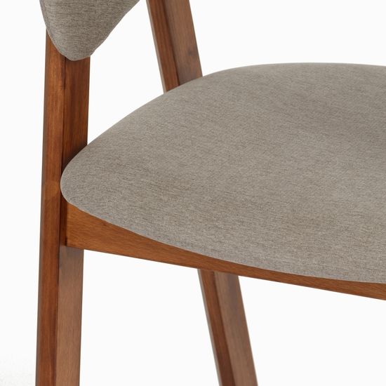 Стул Devlin Soft темное дерево и серая ткань 