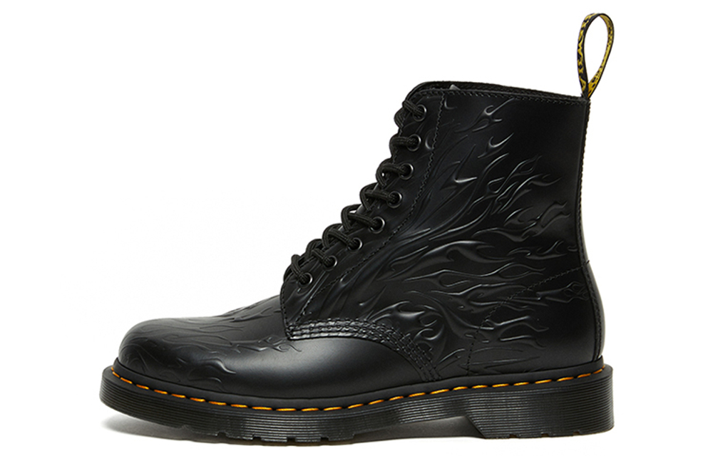 Dr. Martens Unisex 1460 Flames Combat Boots Black