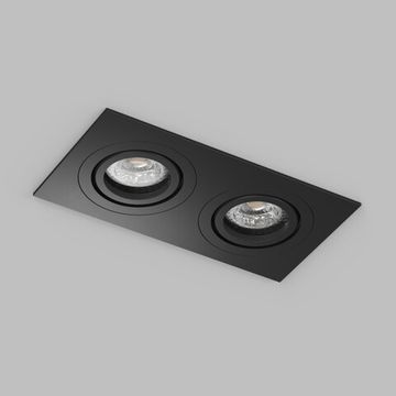 Точечный встраиваемый влагозащищенный светильник 2*GU10 DK2112-BK чёрный Hydro Denkirs
