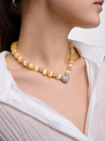 Колье "Summer heart" yellow Silver