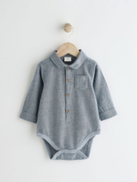 Боди с длинным рукавом и брюки на подтяжках в комплекте для малышей Next Q96-750, Темно-синий