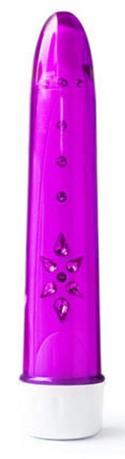 Лиловый вибромассажер Cristal 6x Amethyst, 18 см