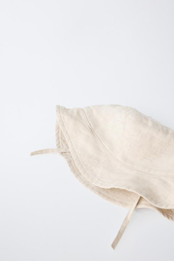 ZARA ПАНАМА ИЗ 100% ЛЬНА, СВЕТЛО-БЕЖЕВЫЙ