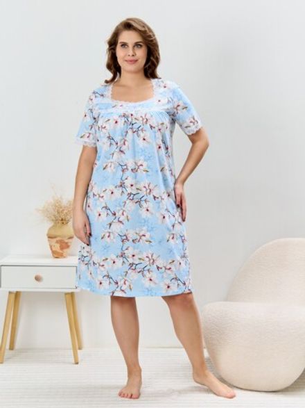 Ночная сорочка Узор-1 Виотекс ГОЛУБОЙ