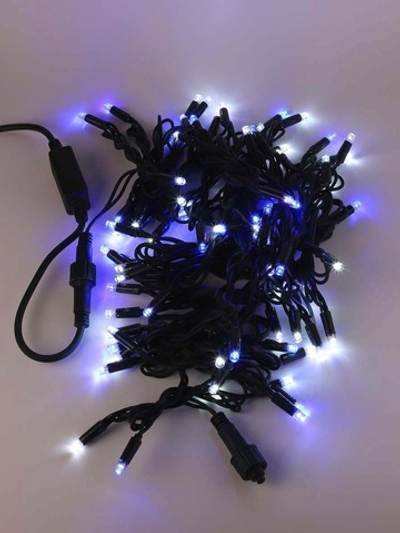 Светодиодная гирлянда Синяя мерцающая 10м / 80LED морозостойкая. Провод черный каучук