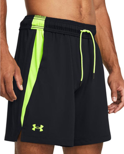 Мужские теннисные шорты Under Armour Men's UA Tech Vent Shorts - black/high vis yellow