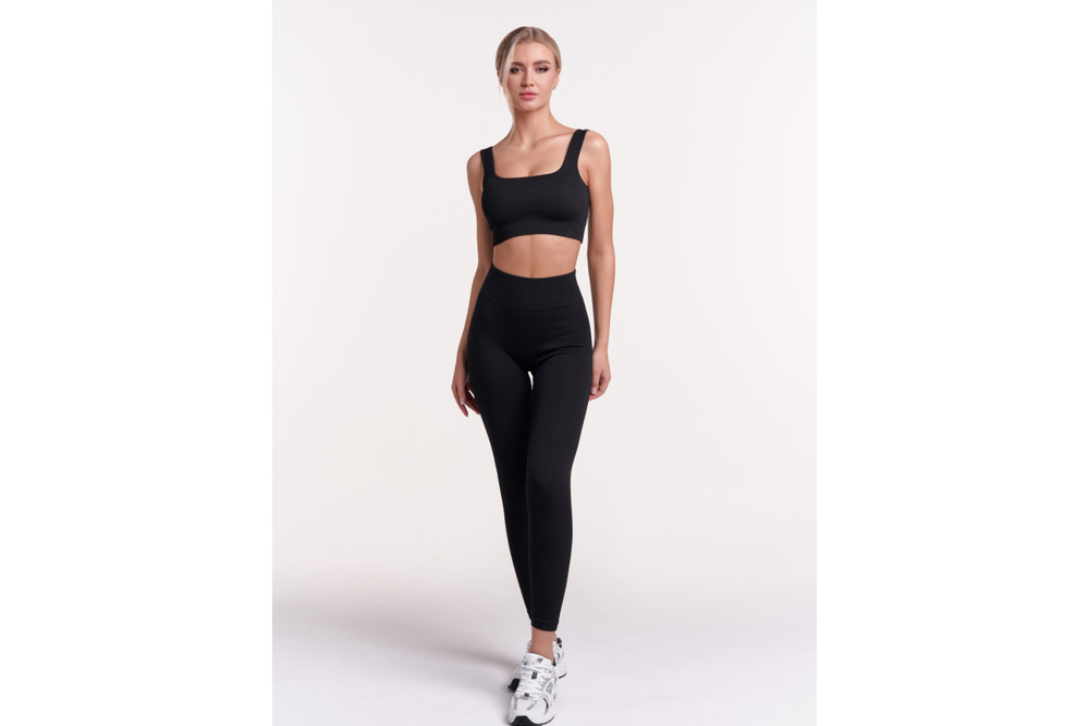 Леггинсы Urbanfit в рубчик, размер S, черный