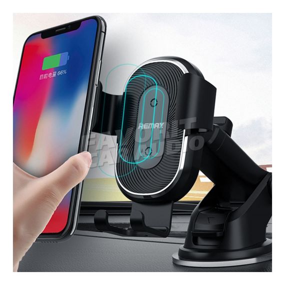 Держатель Remax RM-C37 торпедо бесп. зарядка Qi чёрный