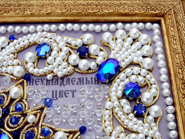 ЖС-11-ЗС Набор для вышивания хрустальными камнями Богородица Неувядаемый цвет (синий)