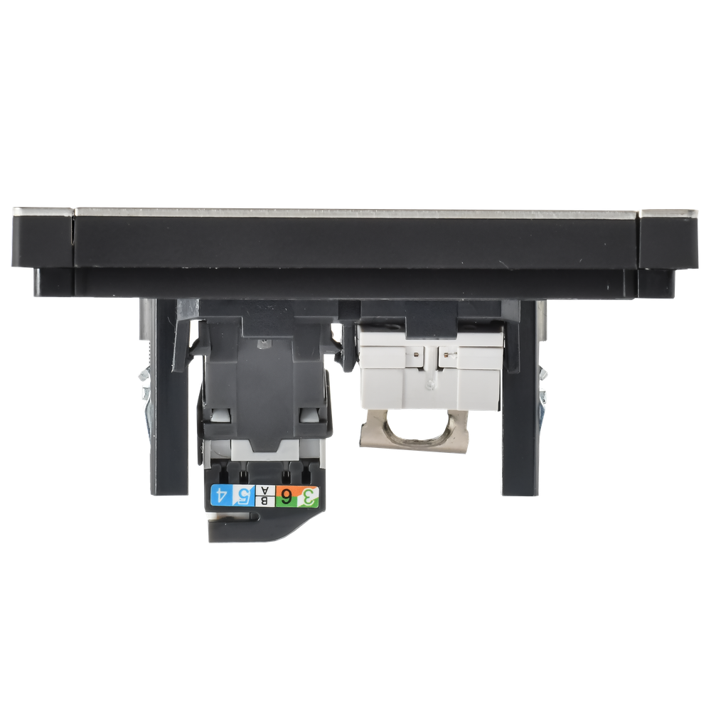FORTE&PIANO Розетка двойная RJ11+RJ45 кат.5E FP635M металл шампань IEK