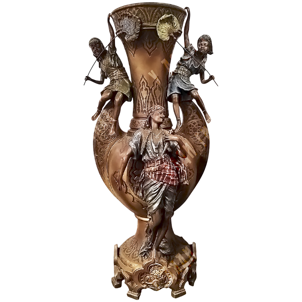 Готто Луи. Большая пара вазонов в восточном стиле с росписью. Франция. Начало XX в.