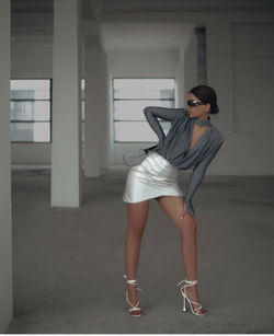 Боди с драпировкой из бифлекса