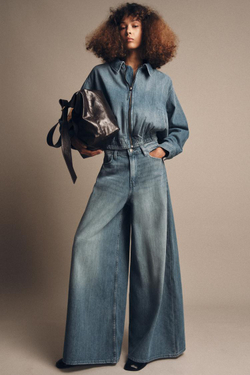 ZARA ДЖИНСОВЫЙ БОМБЕР ZW COLLECTION, СИНИЙ