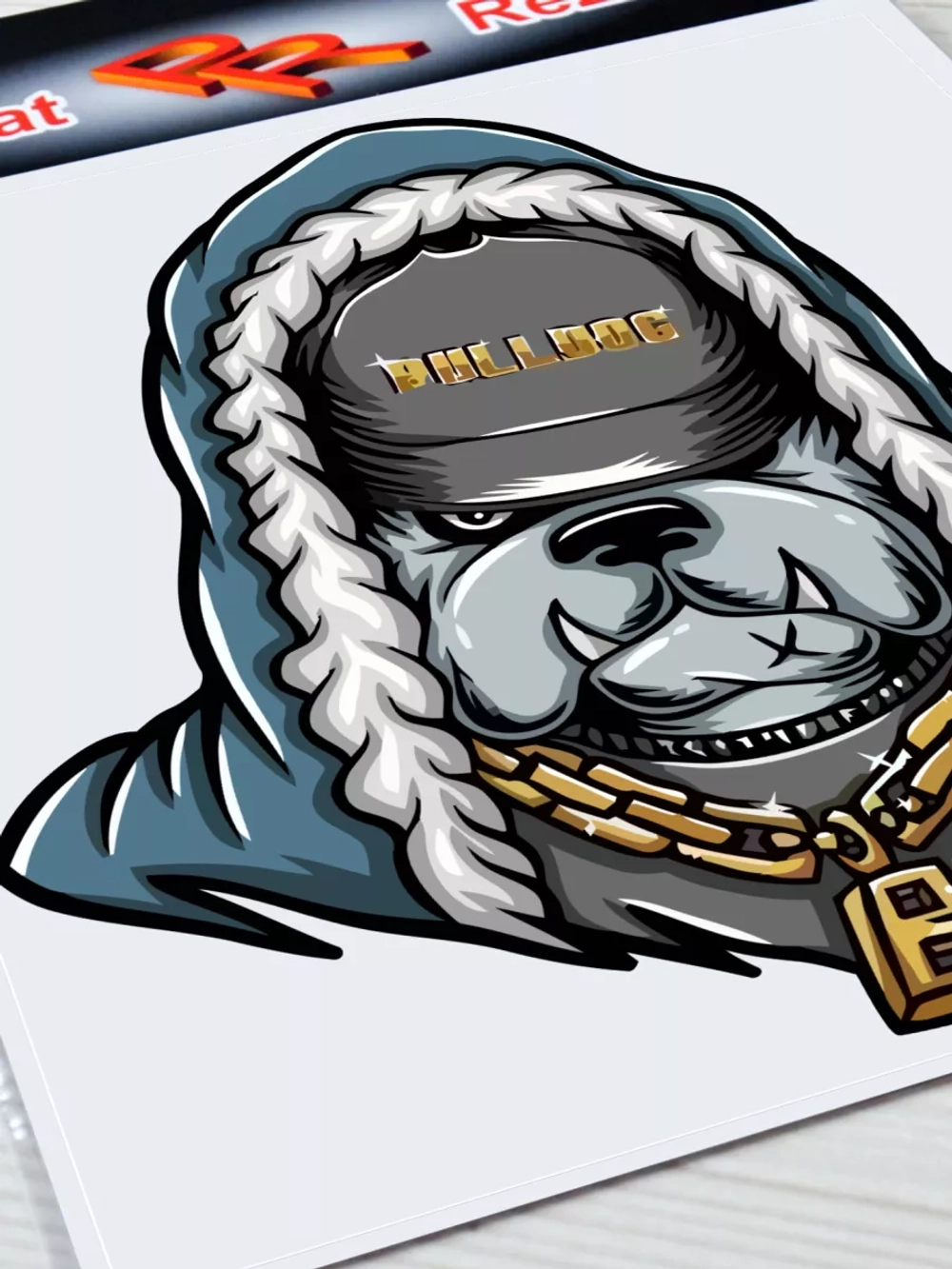 Наклейка - Бульдог рэпер