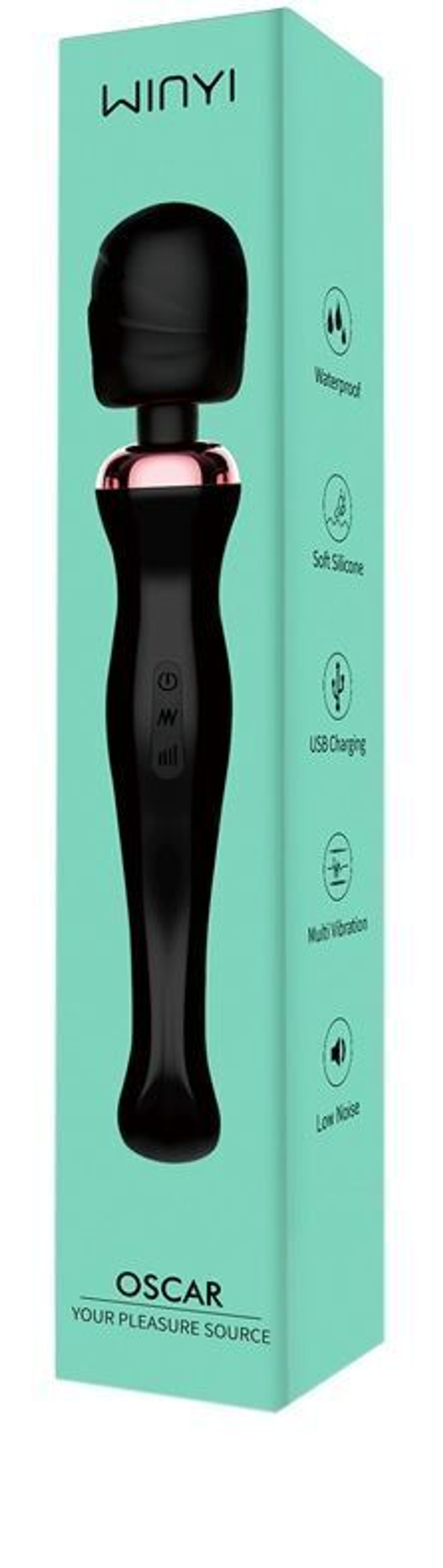 Черный вибратор Oscar - 32,2 см. (Цвет: черный)