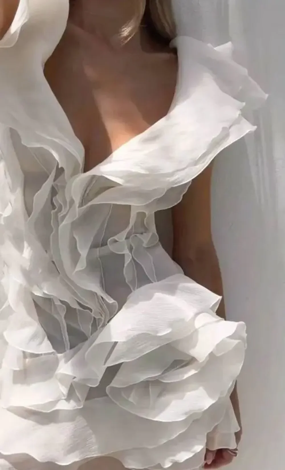 Платье короткое Флёр цвет, Молочный