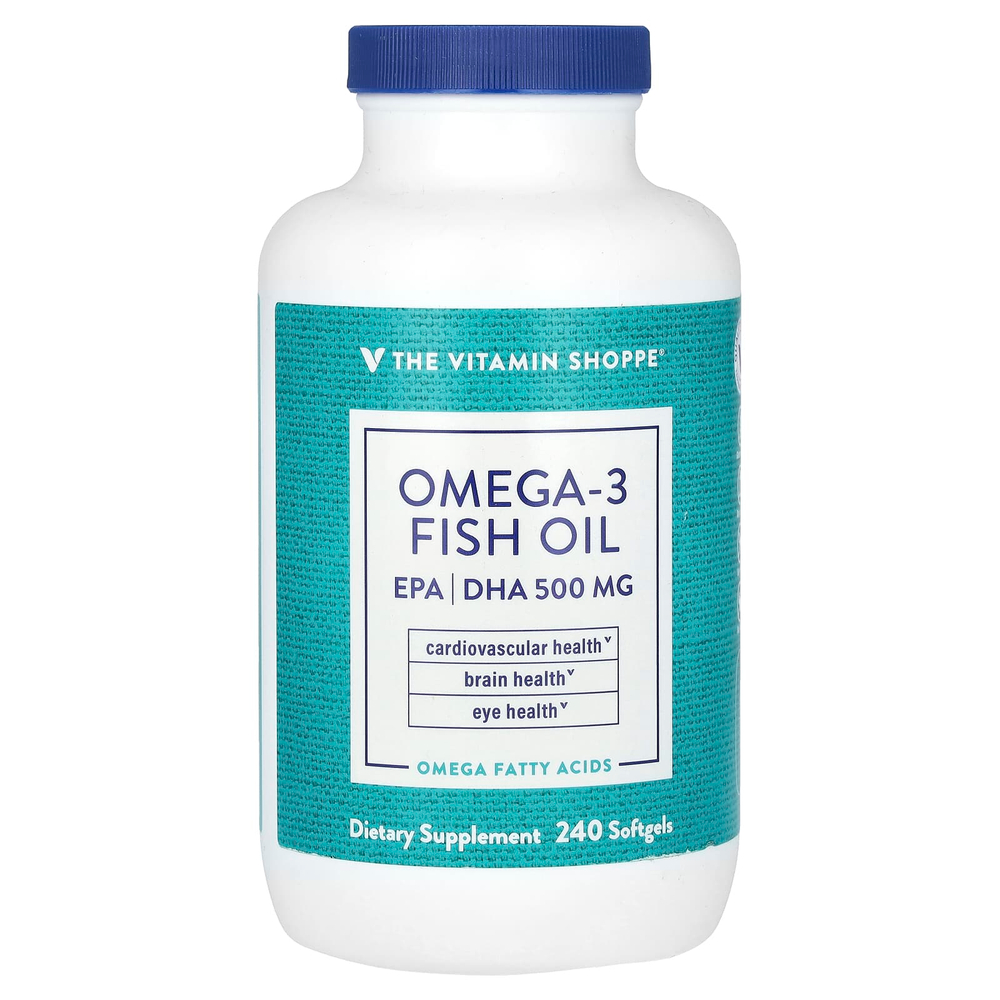 The Vitamin Shoppe, рыбий жир с омега-3, 240 мягких таблеток