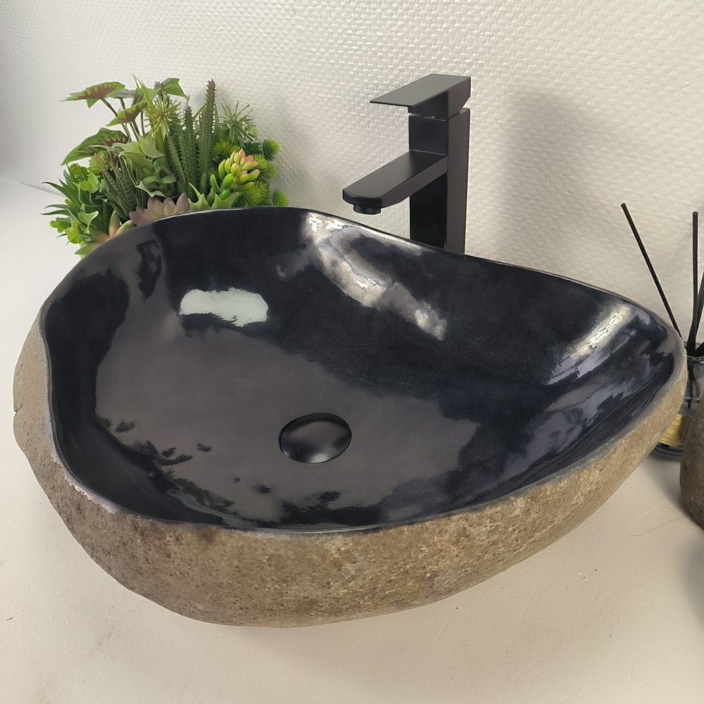 Каменная раковина из речного камня RS-05180 (55*41*15) 0862 из натурального камня