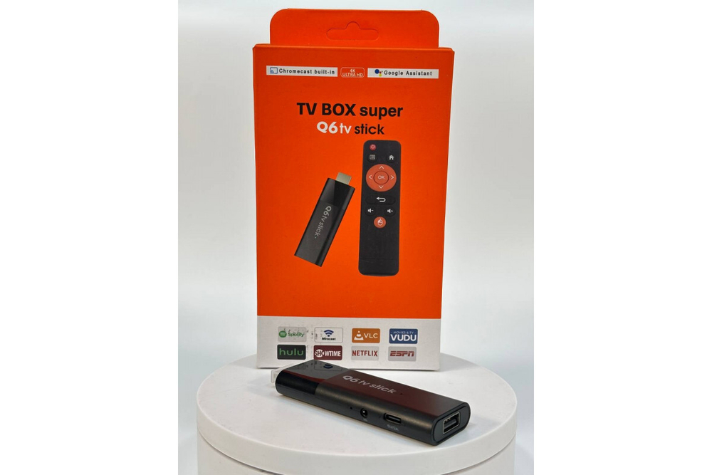 Приставка Смарт TV Box Андроид Q6 TV STICK 2/16 Гб (Amlogic S905Y4)