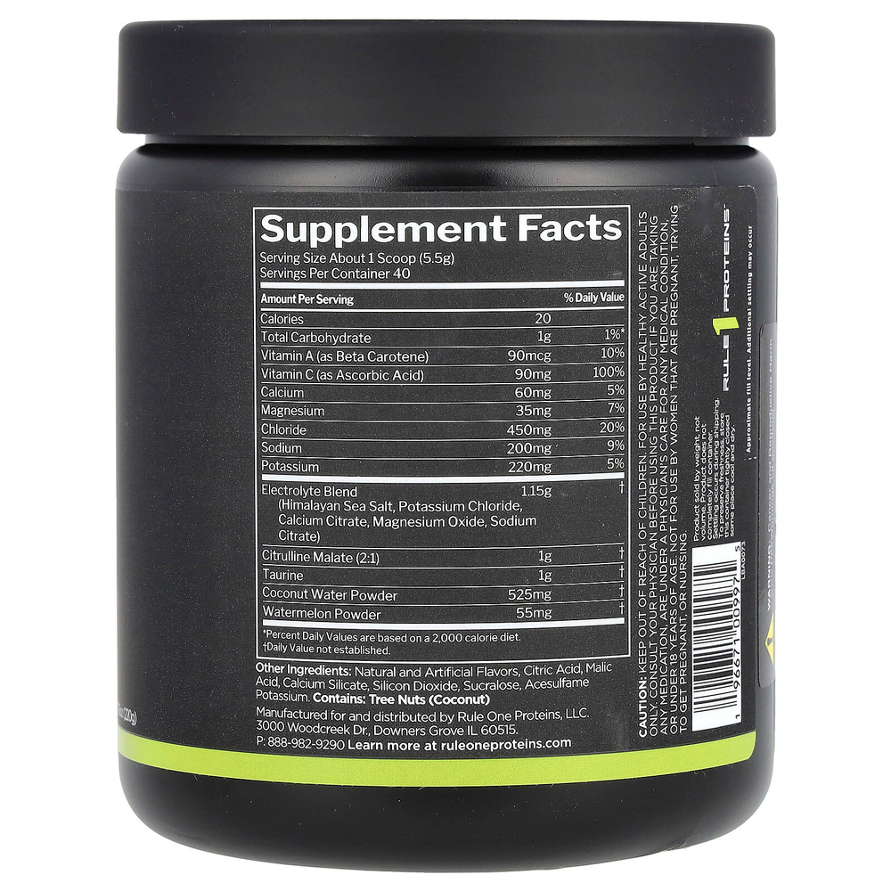 Rule One Proteins, Lytes, лимон и лайм, 220 г (7,76 унции)