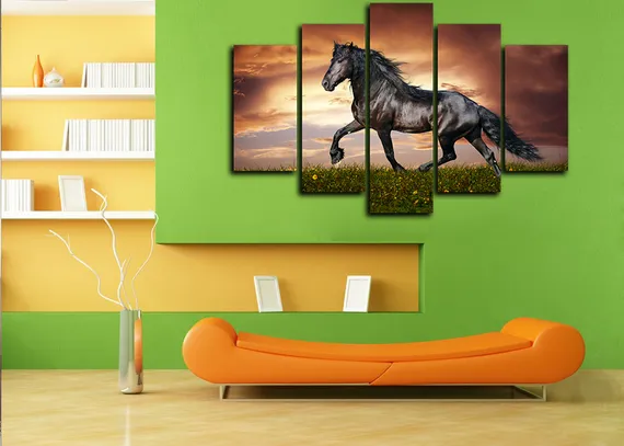 Модульная картина "Огненный жеребец"