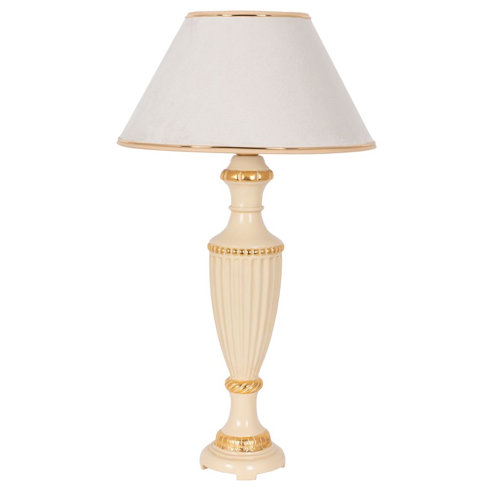 Настольная лампа Ваза Ребристая Айвори с абажуром №38 Айвори