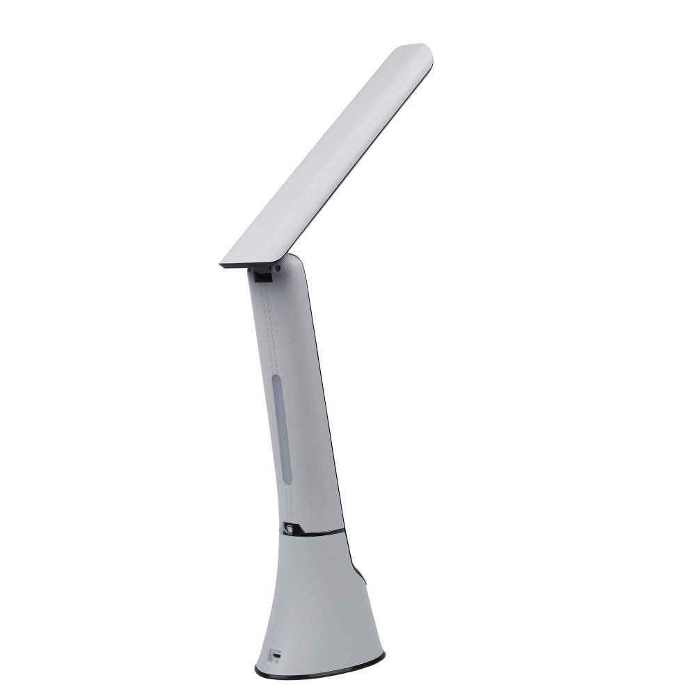 TLD-564 White-Black-LED-500Lm-3000-6000K-Dimmer-NightLight Светильник настольный с ночником. 8W. Сенсорный выключатель. Диммер. Белый с черным. ТМ Uniel