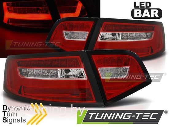 Задние фонари red white led bar seg для Audi A6 C6 sedan