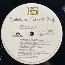 Винтажная виниловая пластинка LP Robert Fripp King Crimson Exposure (Япония 1979) (Без Оби)