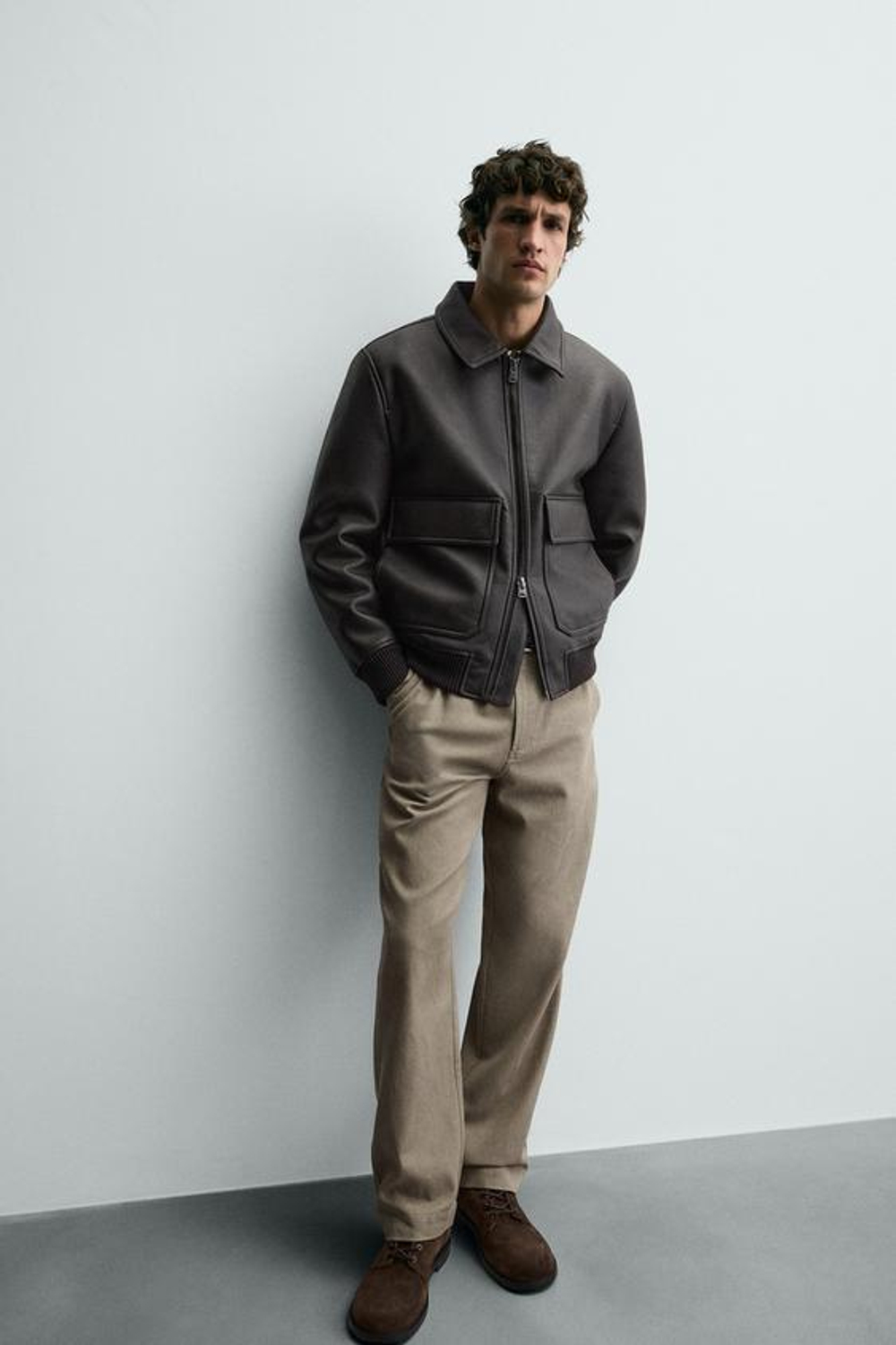 ZARA БРЮКИ ЧИНОС С ЭФФЕКТОМ ПОТЕРТОСТИ, РЫЖЕВАТО-КОРИЧНЕВЫЙ