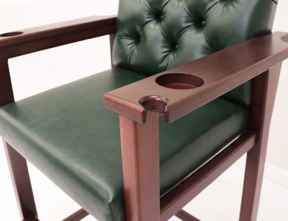 Стул бильярдный Честер ясень (№4,Винилискожа D.Green,Винилискожа (Dark Geen Темно-зеленый) цвет №206 ш1,44м)