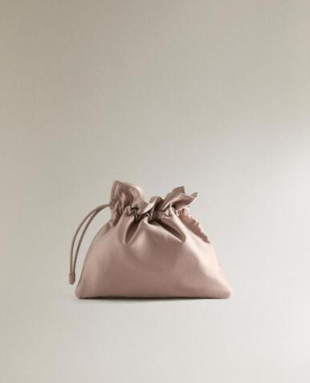 ZARA HOME САТИНОВАЯ СУМКА-КОСМЕТИЧКА СРЕДНЕГО РАЗМЕРА, БЕЖЕВЫЙ