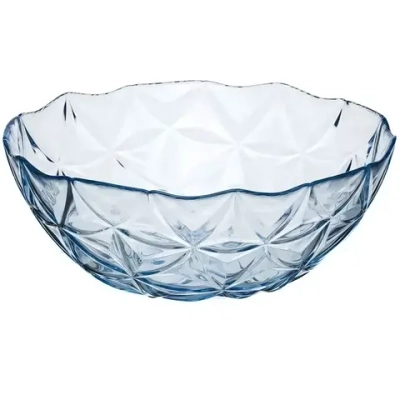 Салатник стеклянный 24см «Эстрелла» 2540мл голубой 10553BL