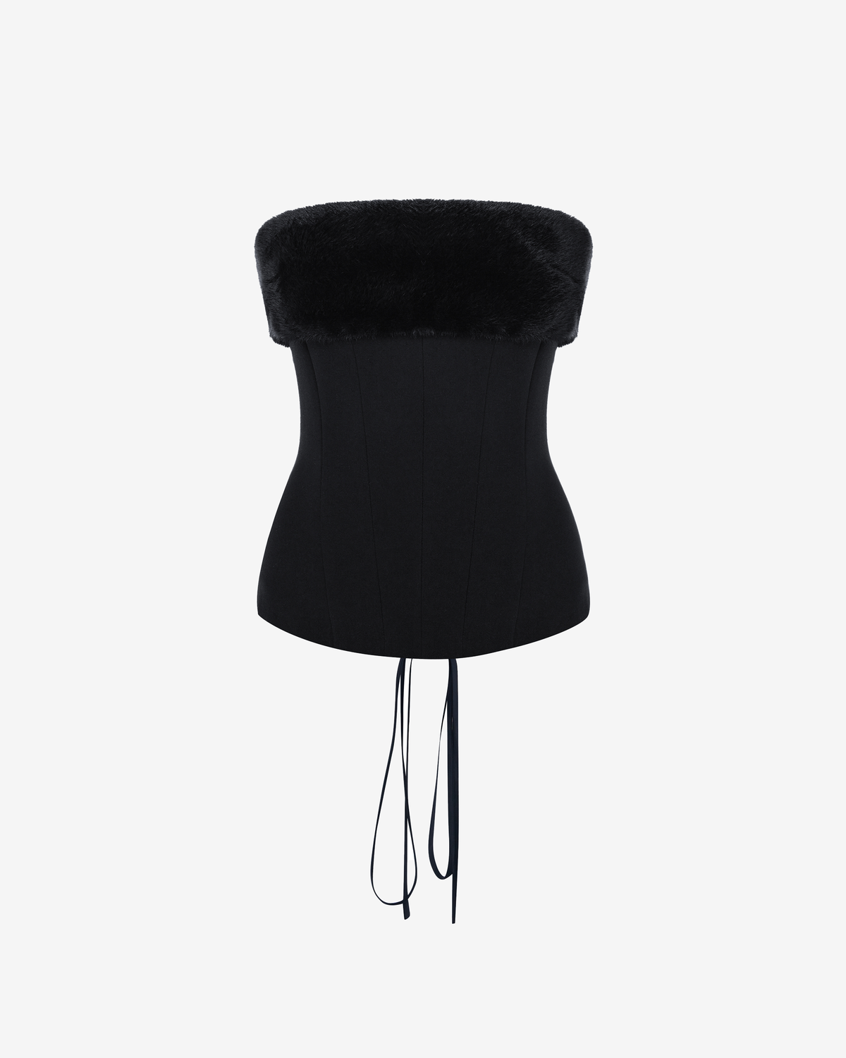 Топ из крепа с мехом