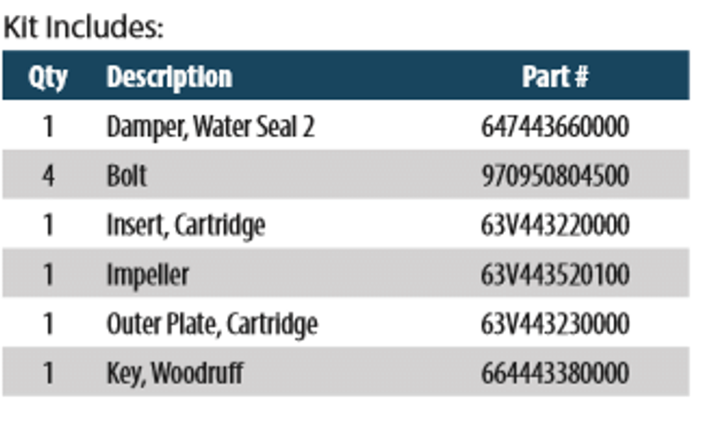 Рем. комплект помпы Yamaha 63V-W0078-01-00 9.9-15л.с.
