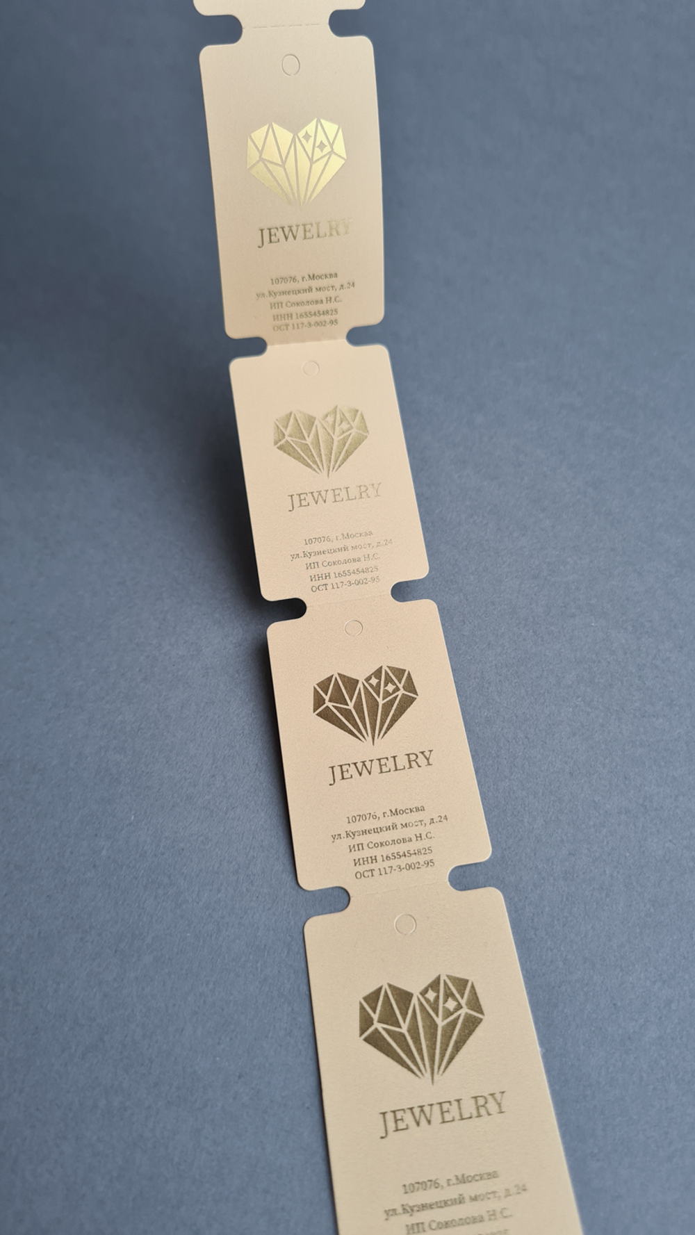 Цвет слоновой кости #2. Печать золотым цветом. 30*50,8