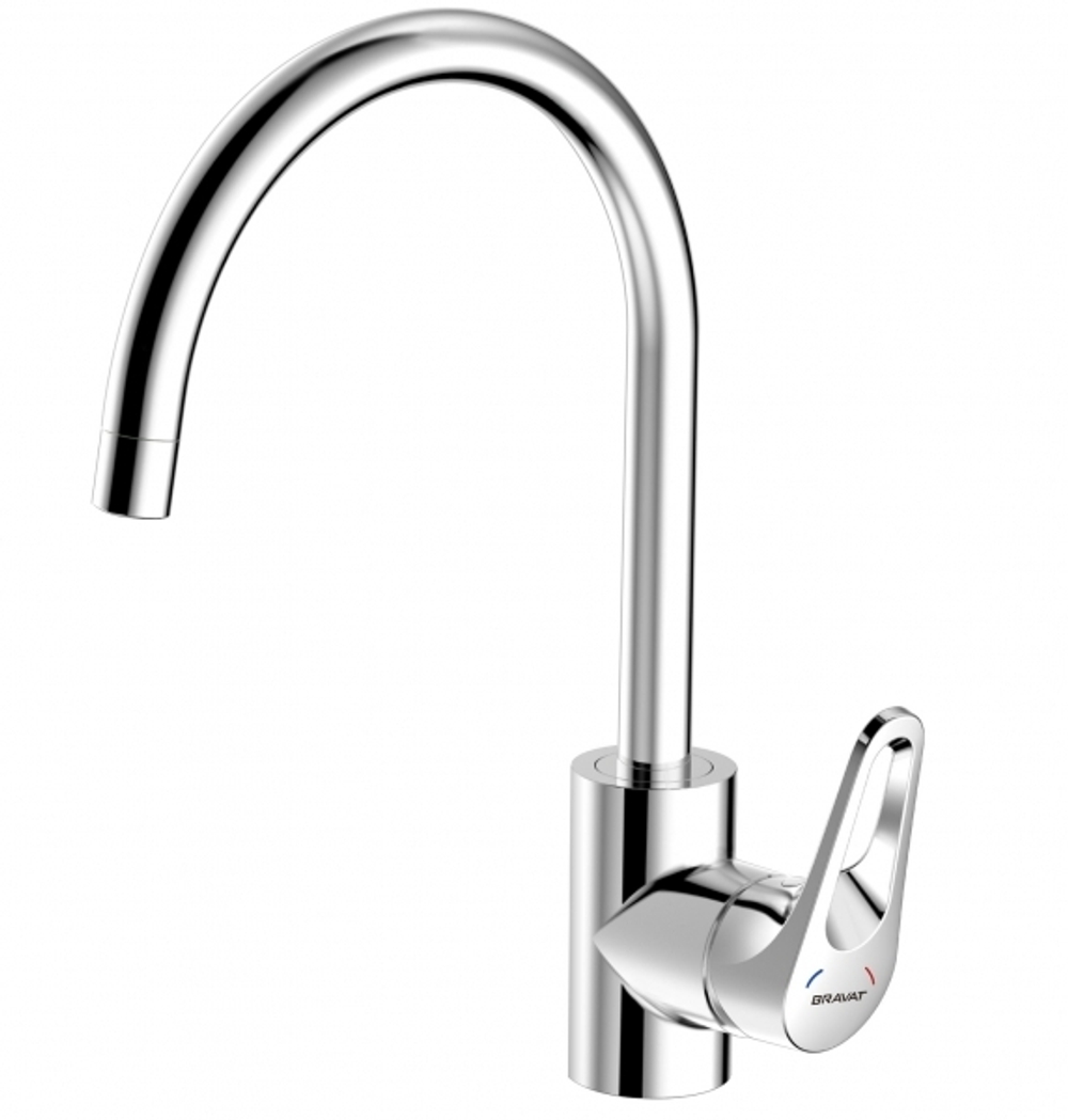 СМЕСИТЕЛЬ ДЛЯ КУХНИ С ВЫСОКИМ Р-ИЗЛИВОМ BRAVAT DROP-D F748162C-2