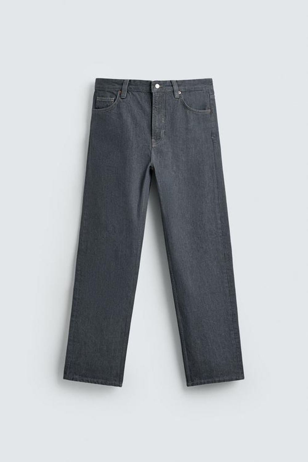 ZARA ДЖИНСЫ STRAIGHT FIT, СЕРЫЙ