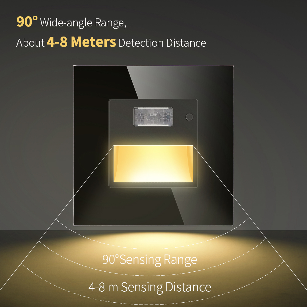Светильник LED в рамку с дат. движения 220В 5LED ЧЕРНЫЙ