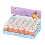 Точилка с ластиком Basir, одинарная, серия "Коктейль", корпус в форме коктейля со сливками, 4 цвета ассорти