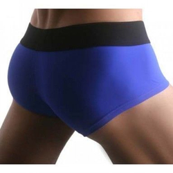 Мужские трусы боксеры  синие с черной резинкой HOM Sports Night Therapy  Trunk Blue