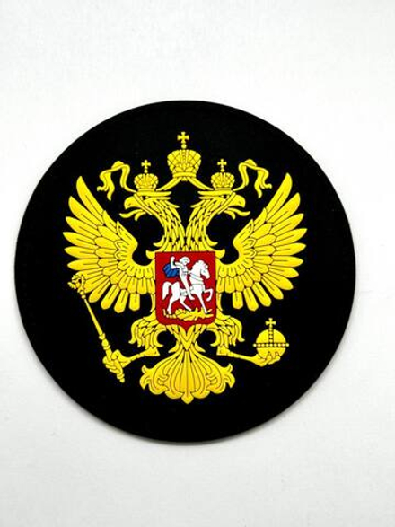 Шеврон Герб России ПВХ черный